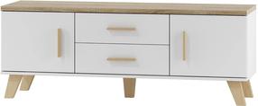 TV-laud Cama Meble Lotta 180, tamm v./valge v., 140 cm x 40 cm x 53 cm