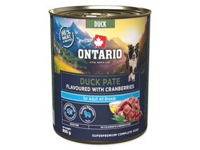 Влажный корм для собак Ontario Adult Pate, мясо утки/клюква, 0.8 кг