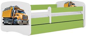 Vaikiška lova Kocot Kids Babydreams Truck, žalia sp., 80 x 180 cm, su patalynės dėže, be čiužinio