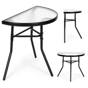 Balkono staliukas MultiGarden, skaidri sp./juoda sp., 70 cm x 43 cm x 64 cm