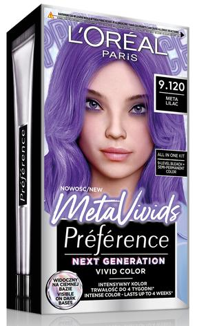 Juuksevärv L’Oréal Paris Preference, meta lilac v., 9.120, 154 ml x 4 tk