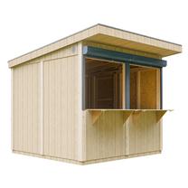 Medinis prekybinis kioskas Timbela M950, 305 cm x 248 cm x 240 cm, rusva sp.