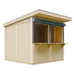 Medinis prekybinis kioskas Timbela M950, 305 cm x 248 cm x 240 cm, rusva sp.