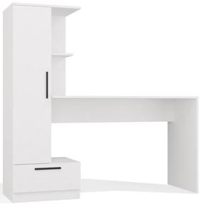 Rašomasis stalas su spintele Cosmo, 143 cm x 42 cm, 140 cm, balta sp.