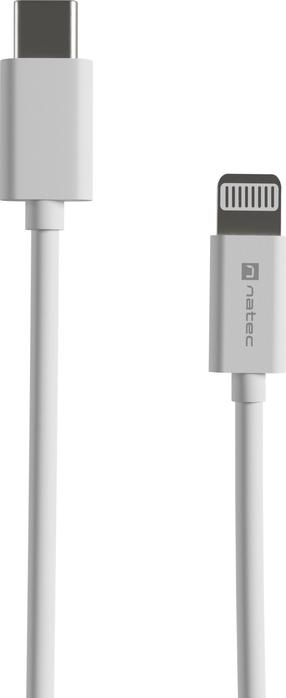 Vads Natec Prati NKA-2151 Lightning Vīrietis, USB Type-C Vīrietis, 2 m, balta krās.
