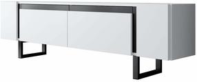 Televizoriaus spintelė Kalune Design Yildiz, balta sp./juoda sp., 30 cm x 180 cm x 50 cm