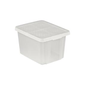 Daiktadėžė su dangčiu Curver 3253920755001, 26 l, skaidri sp./balta sp., 43.8 x 26.6 x 34.4 cm