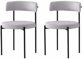 Kėdžių rinkinys Kalune Design Gini 4001 V2 974NMB1892, matinė, juoda sp./šviesiai pilka sp., 50.5 cm x 48.5 cm x 75.5 cm, 2 vnt.