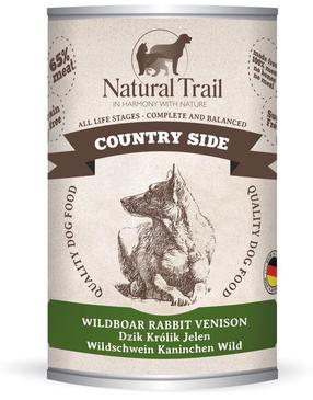Šlapias šunų maistas Natural Trail Country Side Wildboar Rabbit Venison, šernienos mėsa, 0.4 kg