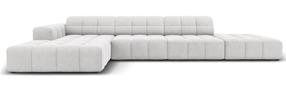 Kampinė sofa Micadoni Home Jennifer Velvet, sidabro sp., kairinė, 341 x 166 cm x 70 cm