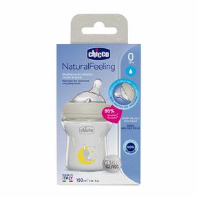 Bērnu pudelīte Chicco NaturalFeeling, 150 ml, 0 mēn., bēša krās.