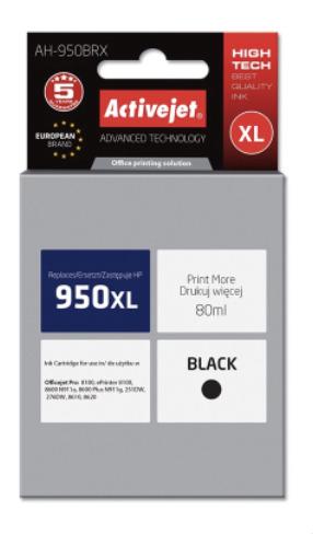 Tintes printera kasetne ActiveJet Premium AH-950BRX, melna krās., 80 ml