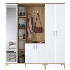 Prieškambario spinta Kalune Design EA129 - 2797, ruda sp./balta sp., 180 cm x 37.5 cm x 198.6 cm