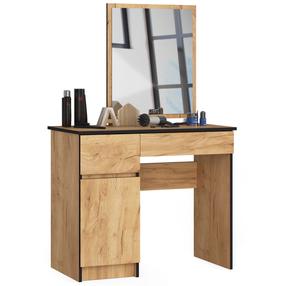 Kosmetinis staliukas Akord P-2/SL, juoda sp./medžio sp., 142 cm x 90 cm x 50 cm