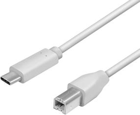 Laidas Logilink USB 2.0 Type-C To Type-B USB Type-C, USB B male, 2 m, balta sp.