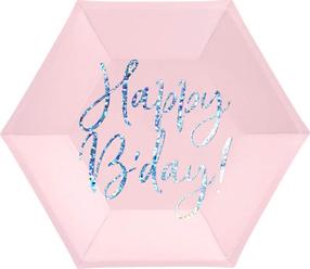 Vienreizējās lietošanas šķīvis PartyDeco Happy Birthday, Ø 20 cm, 6 gab.