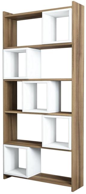 Pastatoma lentyna Kalune Design Box 845HCT3601, balta sp./riešuto sp./šviesiai ruda sp., 170 cm x 22 cm x 80 cm