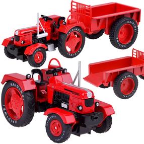 Mängutraktorid koos lisatarvikutega With Tipping Trailer, 1:18, punane v.
