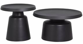 Kavos staliukų komplektas Rodos, juodas, 50 - 70 cm x 70 cm x 40 - 50 cm, 2 vnt.