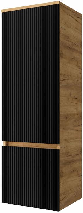 Pakabinama vonios spintelė Riva SU40F-GB, matinė juoda sp./gold craft oak sp., 35 cm x 40 cm x 120 cm