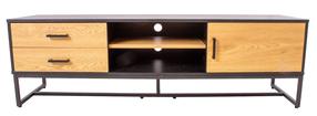 TV staliukas Home4you Amsterdam 45031, ąžuolo/juoda, 160 cm x 40 cm x 50 cm
