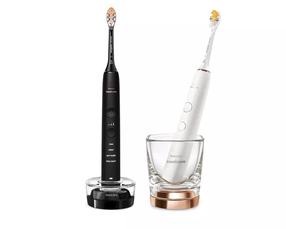 Prekė su pažeista pakuote. Elektrinis dantų šepetėlis, rinkinys Philips Sonicare DiamondClean 9000, aukso sp./juoda sp.