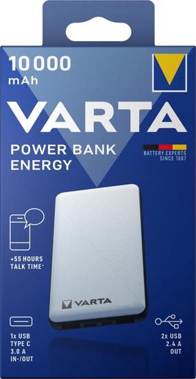 Зарядное устройство - аккумулятор Varta, 10000 мАч, белый цв.