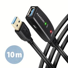Kabelis Axagon ADR-310 USB Type-A Vīrietis, USB Type A Sieviete, 10 m, melna krās.