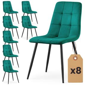 Kėdžių rinkinys Akord Furniture Factory Nero, matinė, green bottle sp., 43.5 cm x 45.5 cm x 87 cm, 8 vnt.