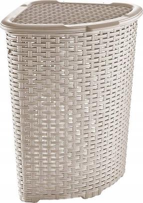 Skalbinių dėžė Katex Rattan, 52 l, smėlio sp., 40 cm x 40 cm x 58 cm