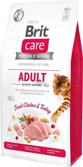 Сухой корм для кошек Brit Care Activity Support Adult, курица/индюшатина, 7 кг
