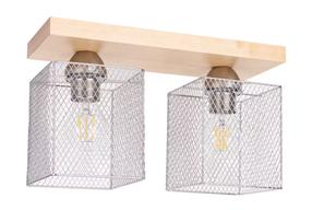 Светильник потолочный Spot-Light Norman, E27, 2 x 25 Вт, хромовый цв. / дерева цв.