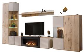 Svetainės baldų komplektas ASM Catalina, vidaus, ąžuolo/balta