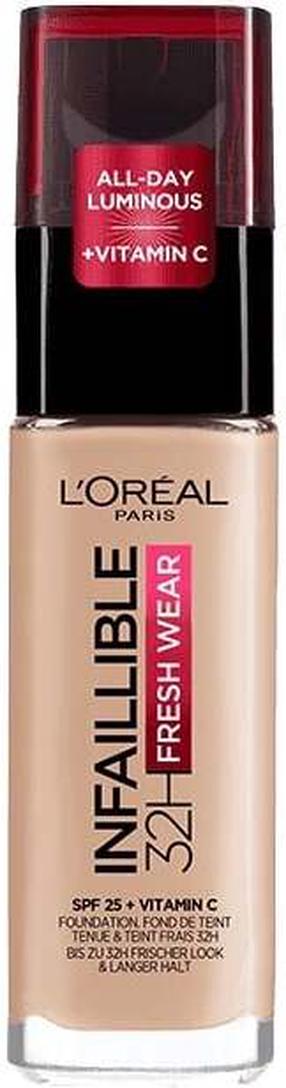 Skystas makiažo pagrindas L’Oréal Paris Infaillible Fresh Wear 32h SPF25, 110 rose vanilla, 30 ml