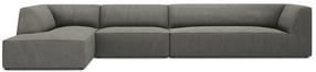 Kampinė sofa Micadoni Home Ruby 5 Seats, tamsiai pilka sp., kairinė, 366 x 180 cm x 69 cm