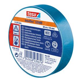 Elektros izoliacinė juosta Tesa 53988, mėlyna sp., 20 m