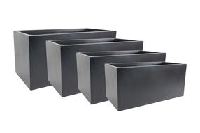 Puķu pods Domoletti LT2219-3S, keramika/māls, 80 cm x 37 cm, Ø 80 cm, melna krās.