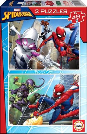 Dėlionė 2in1 Educa Spider-Man 460119, 20 cm x 28 cm, 96 vnt., įvairių spalvų