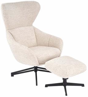 Krėslas su kojų atrama Leisure Furniture Fredy, smėlio sp., 85 cm x 75 cm x 110 cm