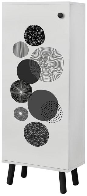 Batų spintelė Kalune Design Vegas SB 941, balta sp./juoda sp., 38 cm x 50 cm x 135 cm