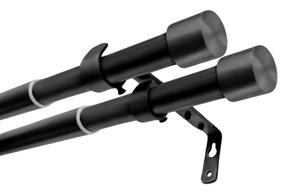 Karnīzes komplekts Teleskop, 200 - 350 cm, Ø 19 mm, melna krās.