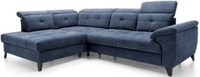 Kampinė sofa Inferne Aura 40, tamsiai mėlyna sp., kairinė, 297 x 210 cm x 107 cm