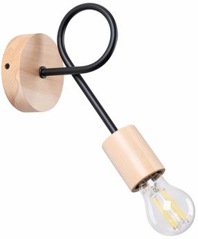Valgusti seinale Sollux Ember, E27, 1 x 15 W, pruun v. / must v.