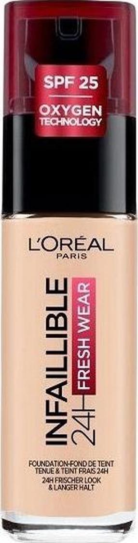 Šķidrā grima bāze L’Oréal Paris Infaillible Fresh Wear 32h SPF25, SPF 25, 020 ivory, 30 ml