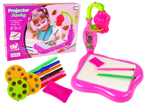 Zīmēšanas projektors 3in1, rozā krās.