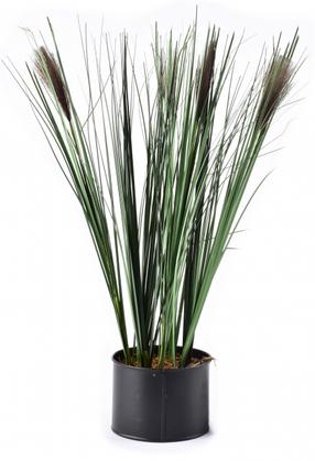 Mākslīgais augs podiņā, zāle Mondex Artificial Flower HTQB3516, brūna krās./zaļa krās., 54 cm x 12.5 cm