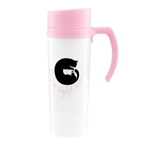 Термо-кружка Ambition Adventure Coffee Right Meow, 0.42 л, белый цв./розовый цв.