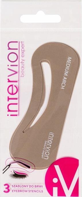 Трафарет для бровей Inter Vion Medium Arch, 3 шт., коричневый цв.