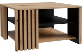 Kavos staliukas Forte, ruda sp./juoda sp., 80 cm x 80 cm x 45 cm
