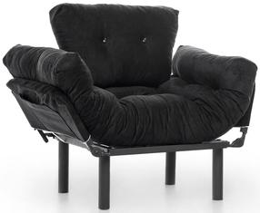 Krėslas Hanah Home Nitta Single 859FTN1728, juoda sp., 70 cm x 95 cm x 85 cm